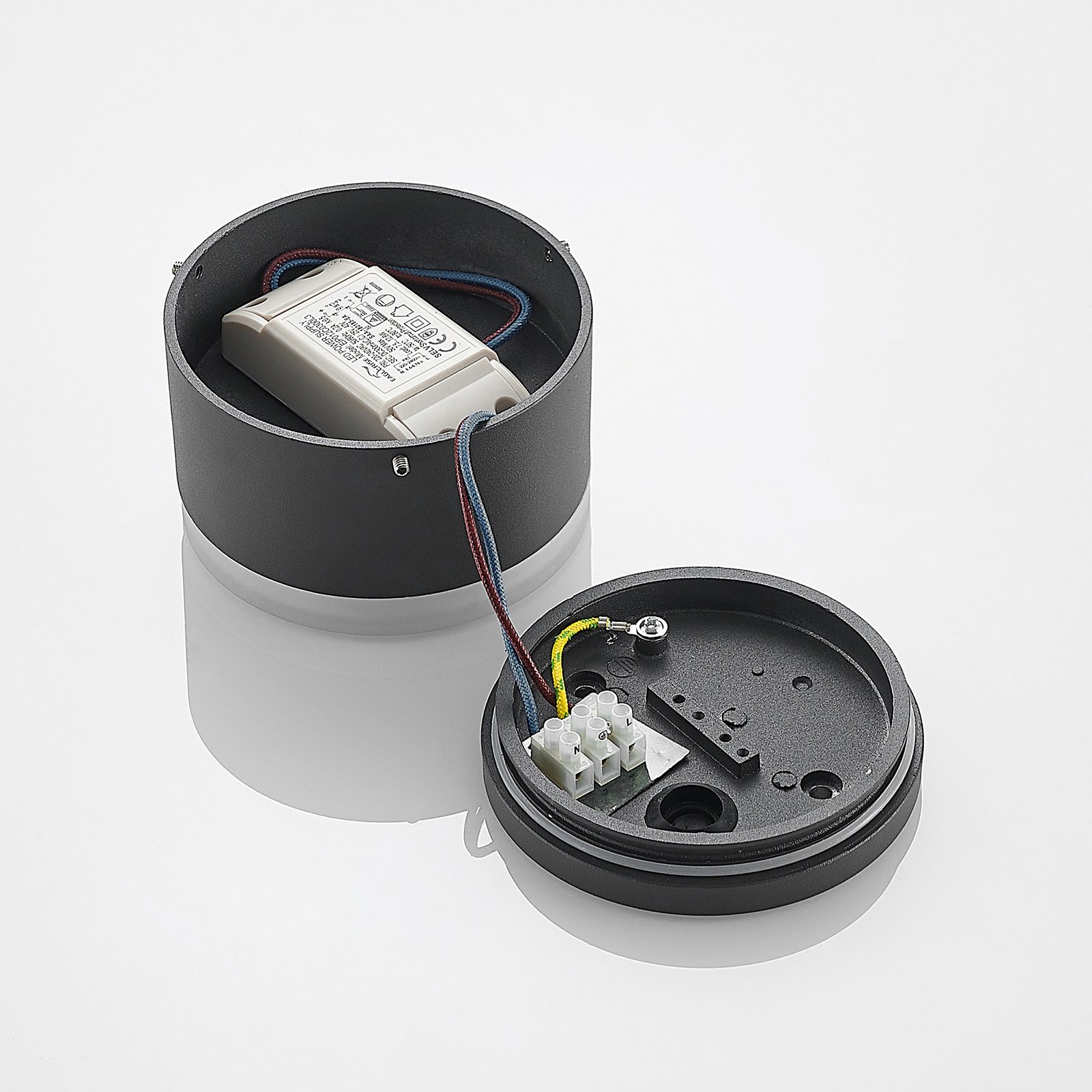 Mathea Round LED Plafonieră Exterior Dark Grey - Lindby