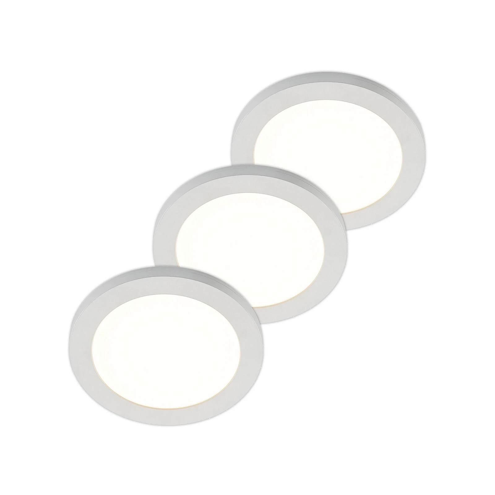 Prios LED-Deckenlampe Aureka, 3er-Set, Sensor, Ø 23 cm, weiß