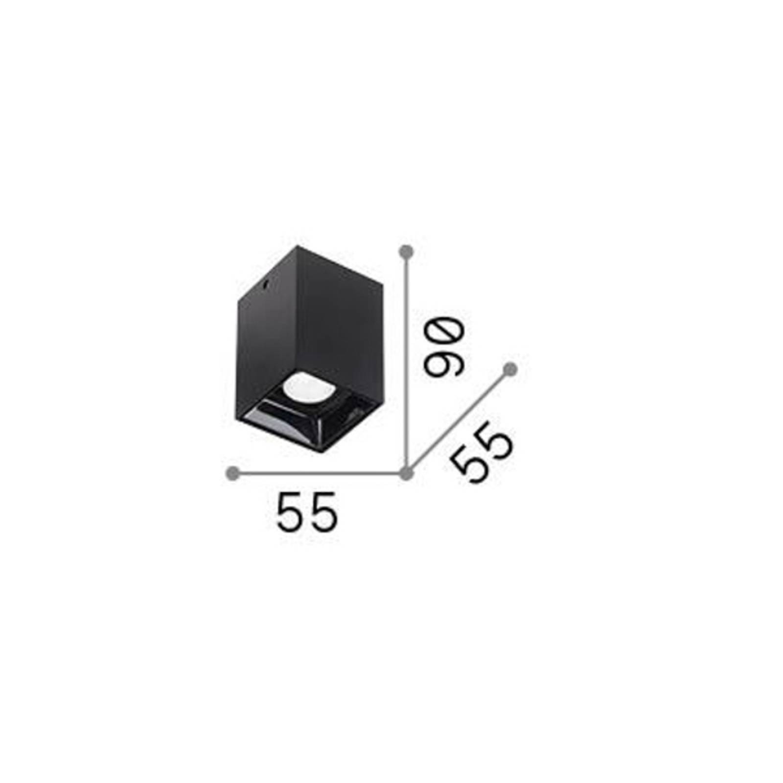 Ideal Lux downlight Nitro Square hvit høyde 9 cm metall