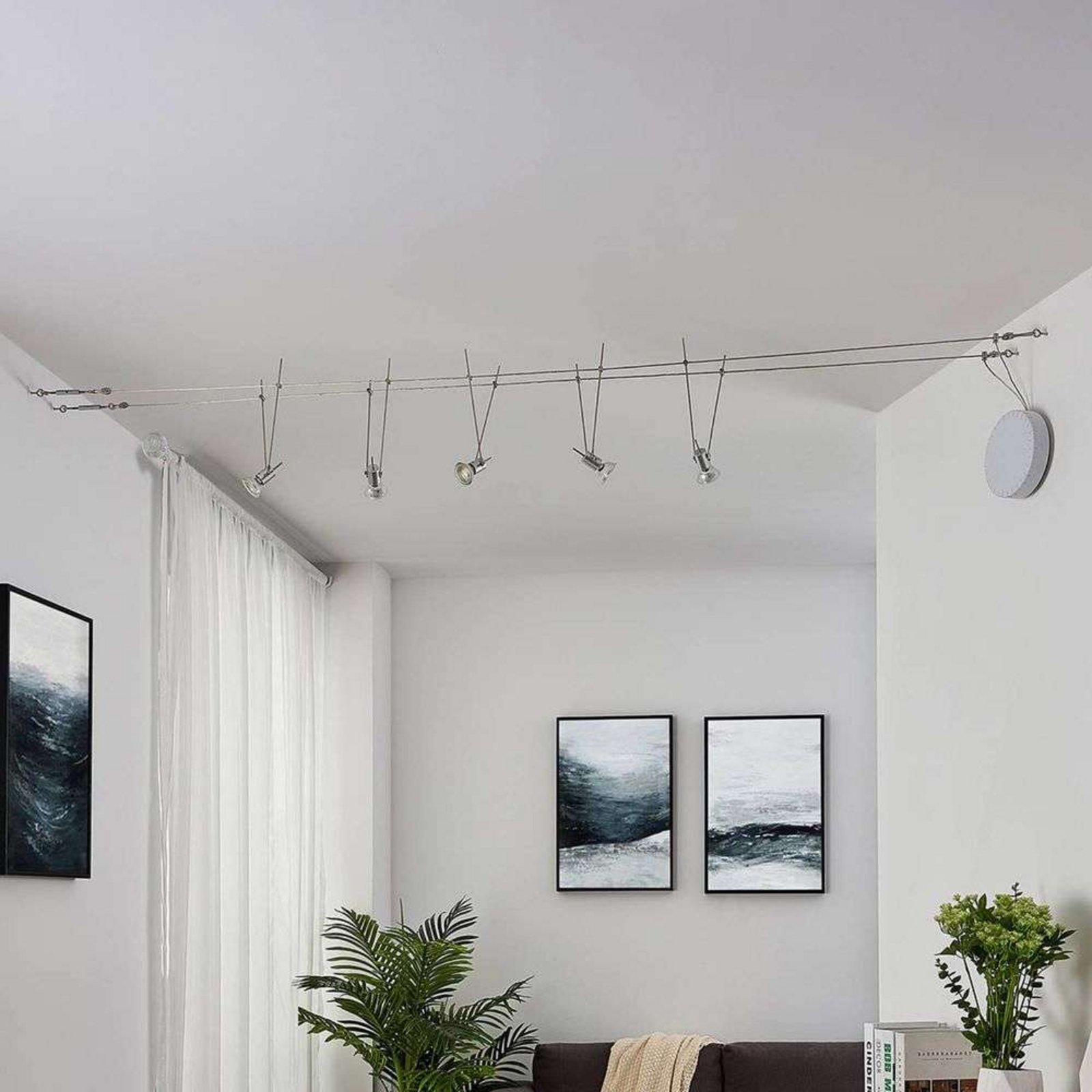 Marno 5 Wire Spot/Plafonnier Chrome/Silver - Lindby