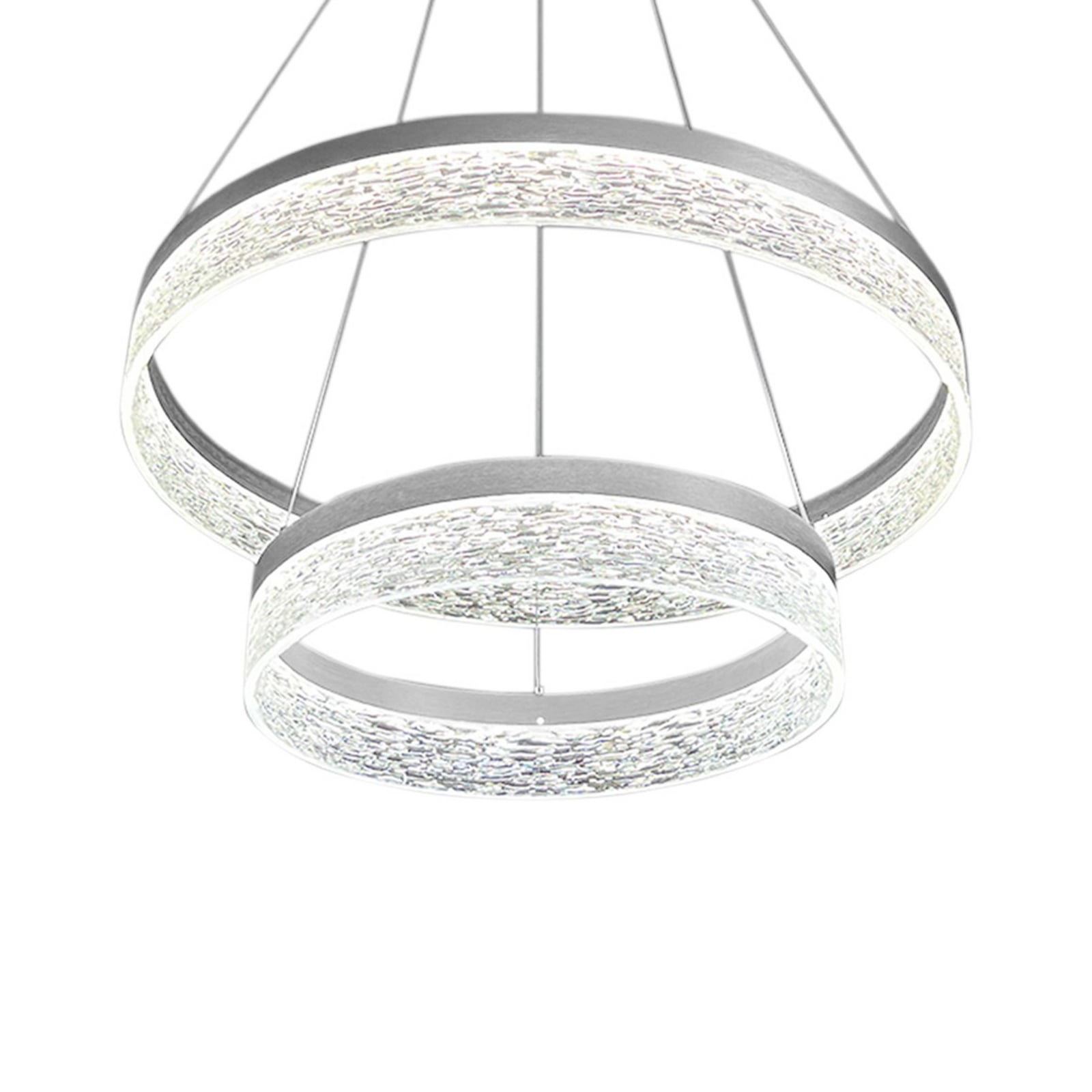 Lámpara colgante LED Gala, plateada, metal, Ø 60 cm, 4000 K