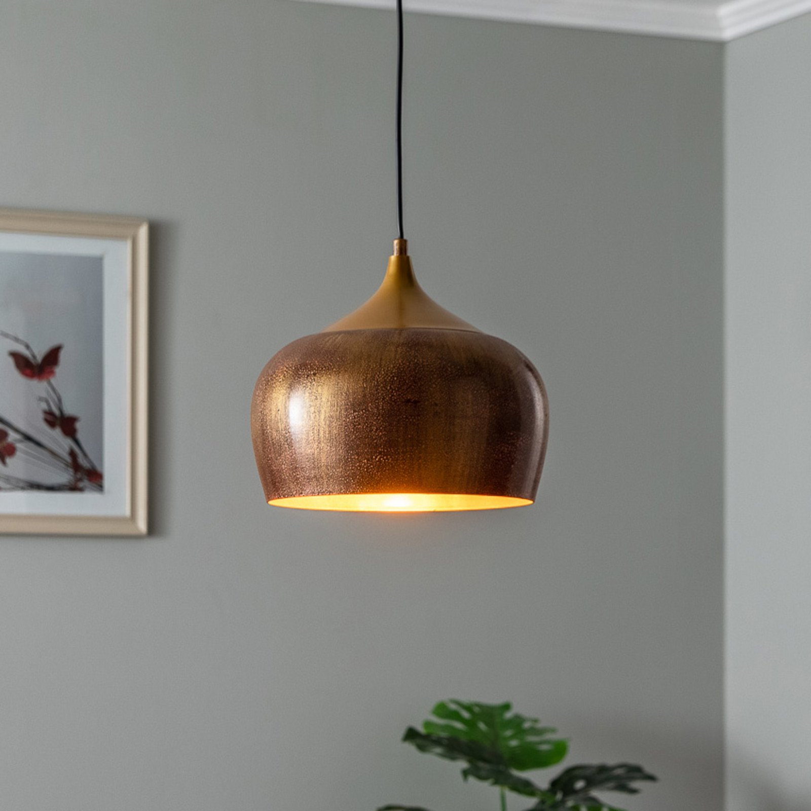 Opviq Berceste 211-S lampă suspendată Ø30cm aur - Camera de zi / sufragerie - Metal