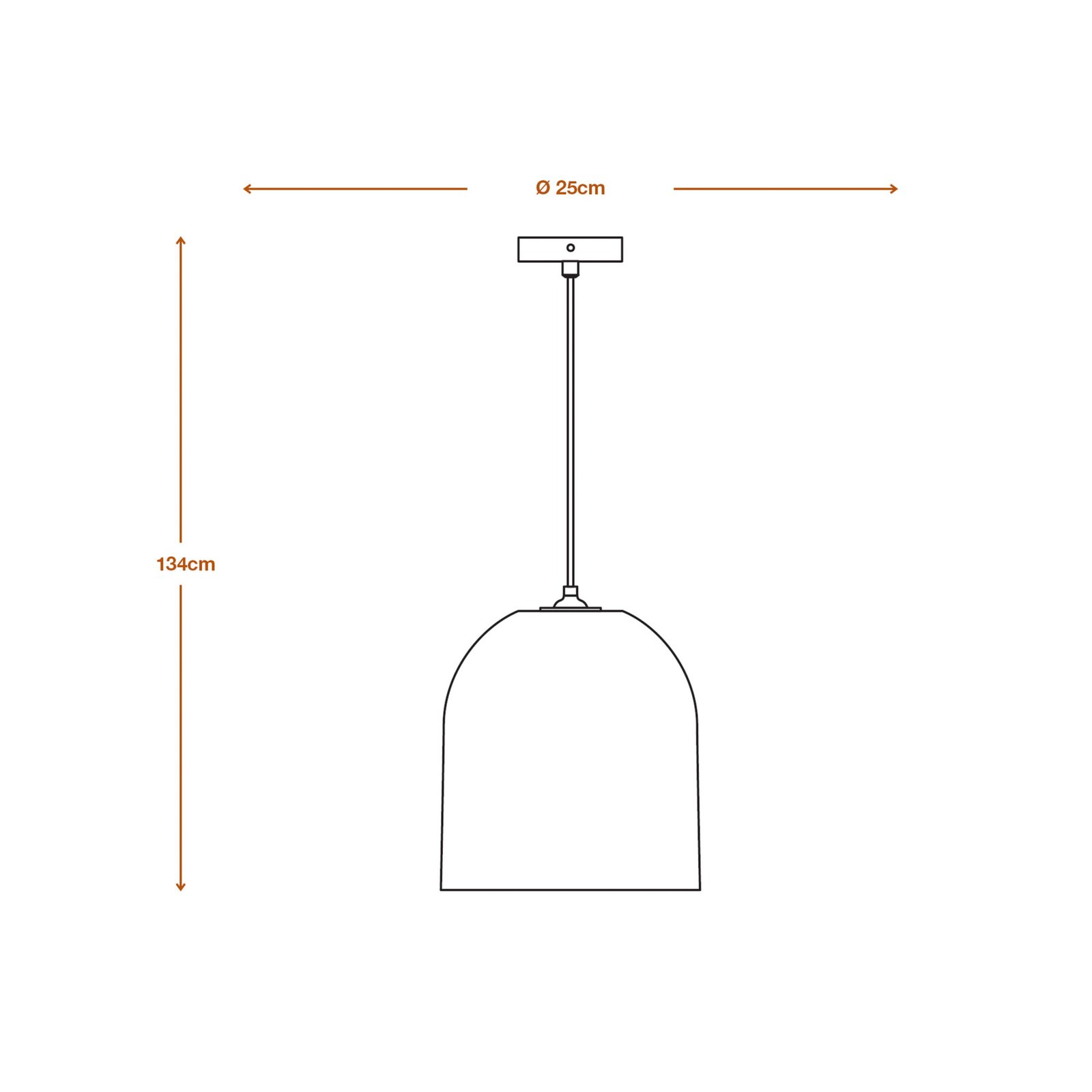 LEDVANCE pakabinamas šviestuvas Rutulinis varpas, Ø 26 cm, rudos spalvos,