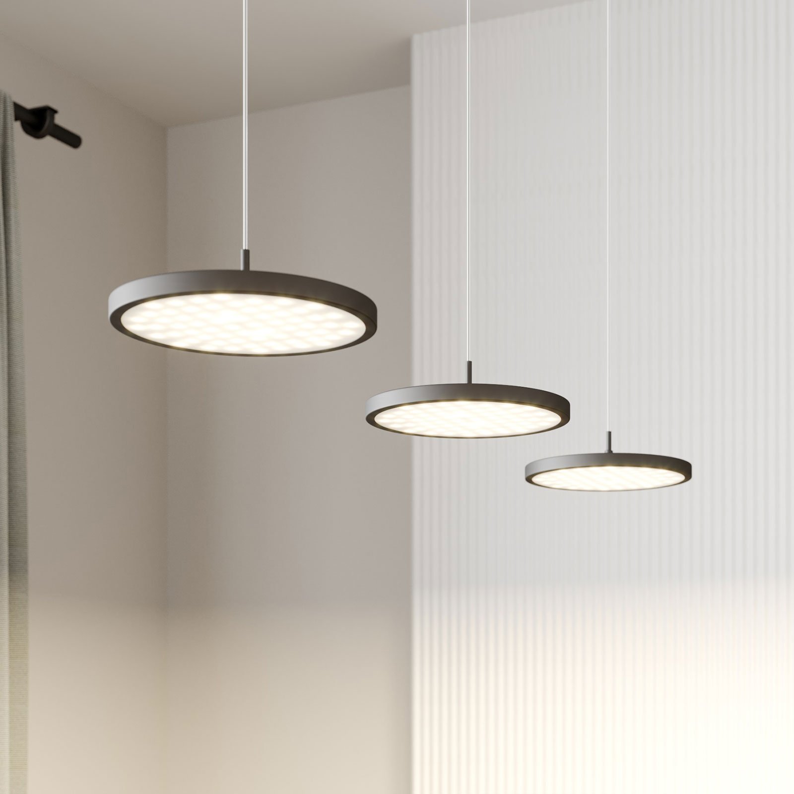 Rothfels Gion colgante LED 3 luces aluminio/negro