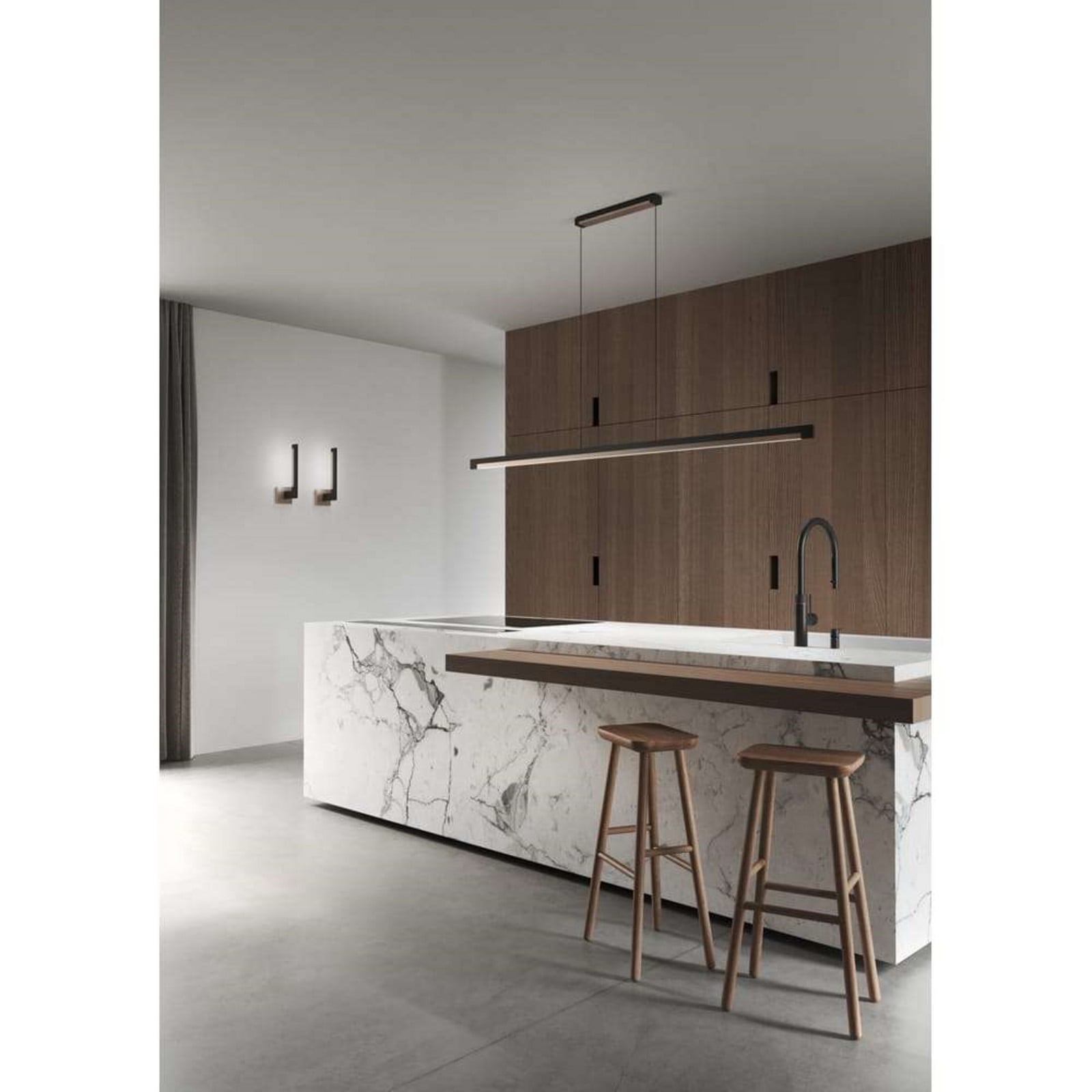 Inlay W2 Linear Wandlampe schwarz/gold 16,9 cm LIGHT-POINT - Wohnzimmer - Aluminium