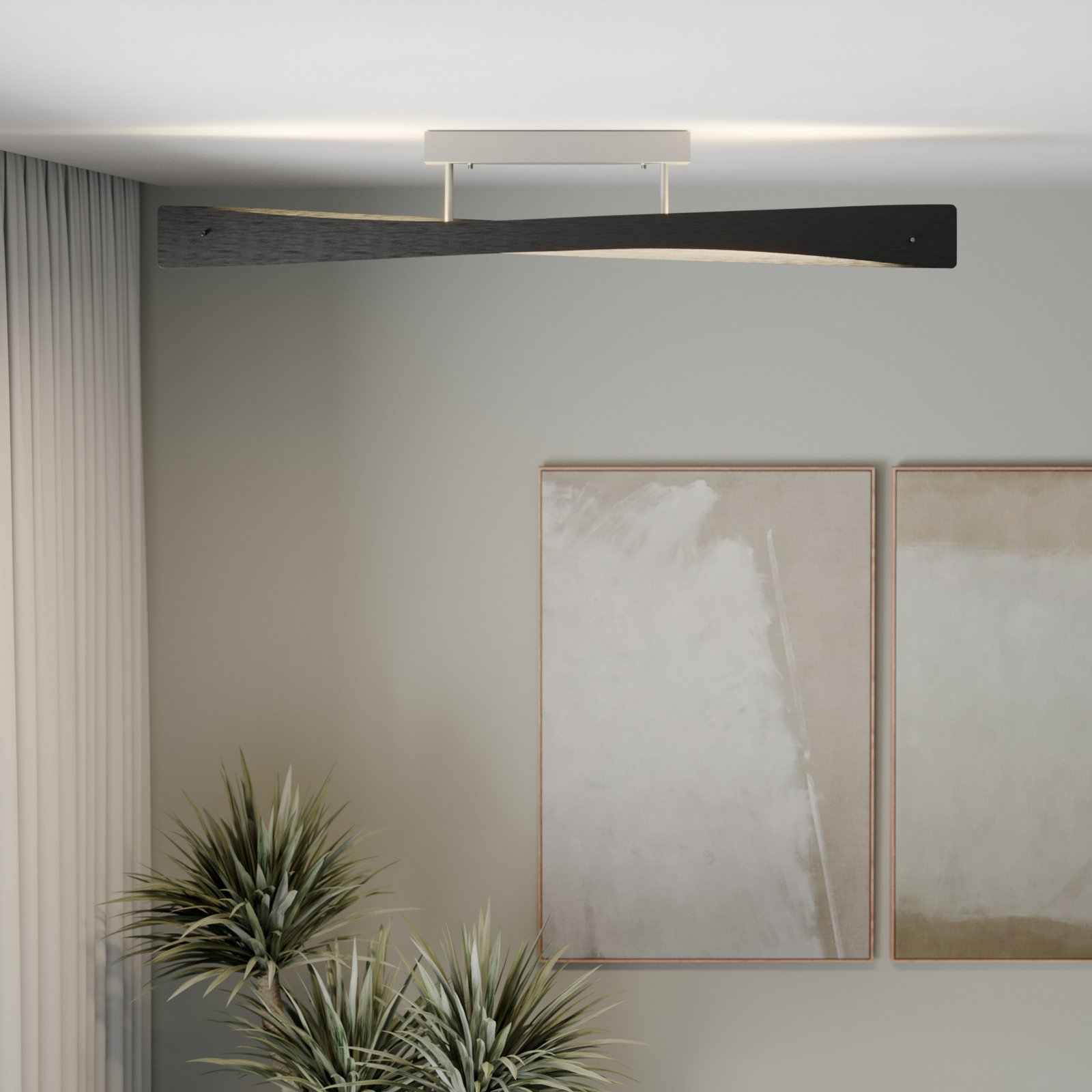 Rothfels Lian LED plafondlamp, zwart, aluminium