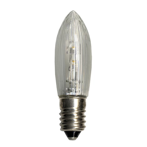 E10 0,2W 10-55 LED reservepære 3-pk stearinlysform