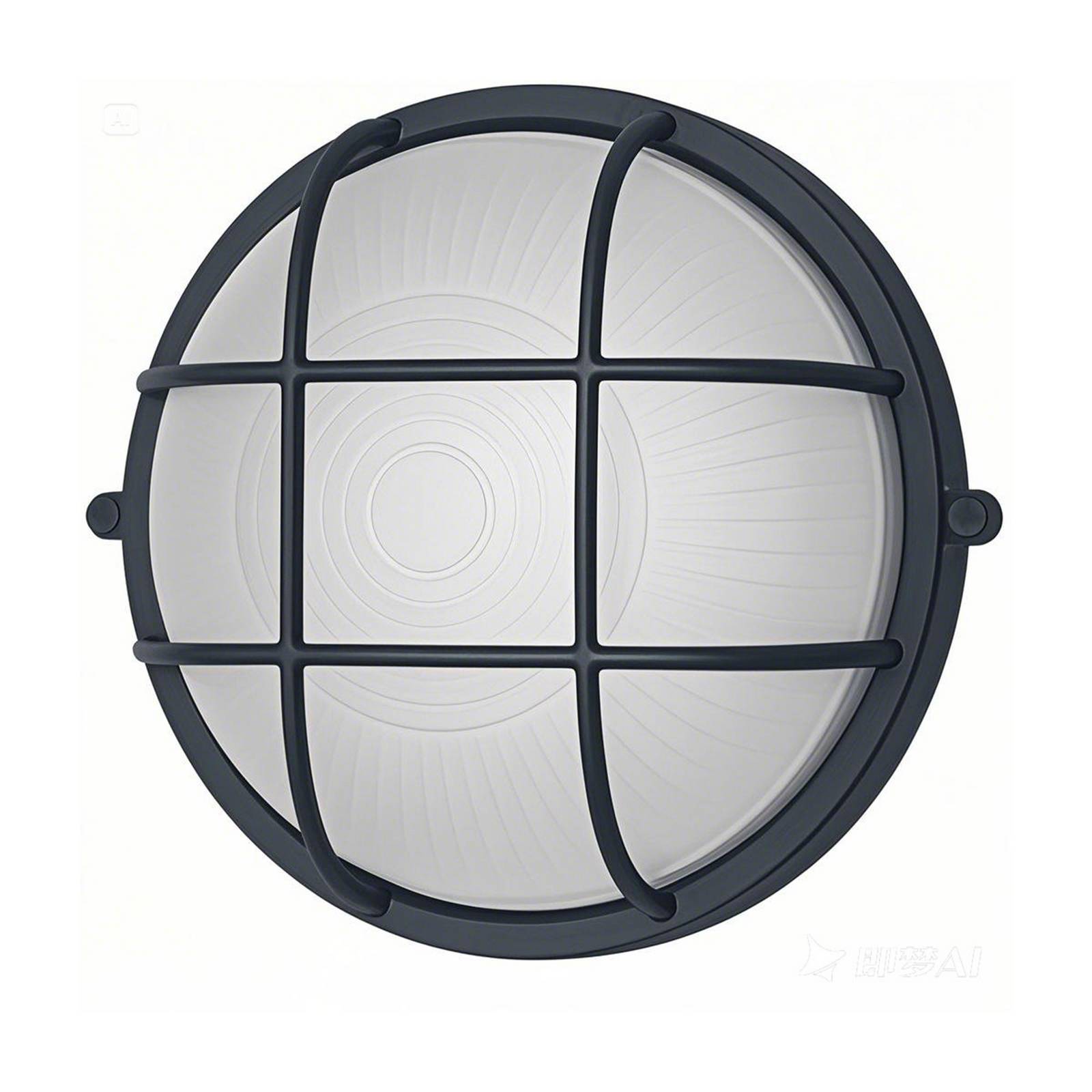 Außenwandleuchte 400180, anthrazit, Ø 24 cm, Alu/Glas, IP54