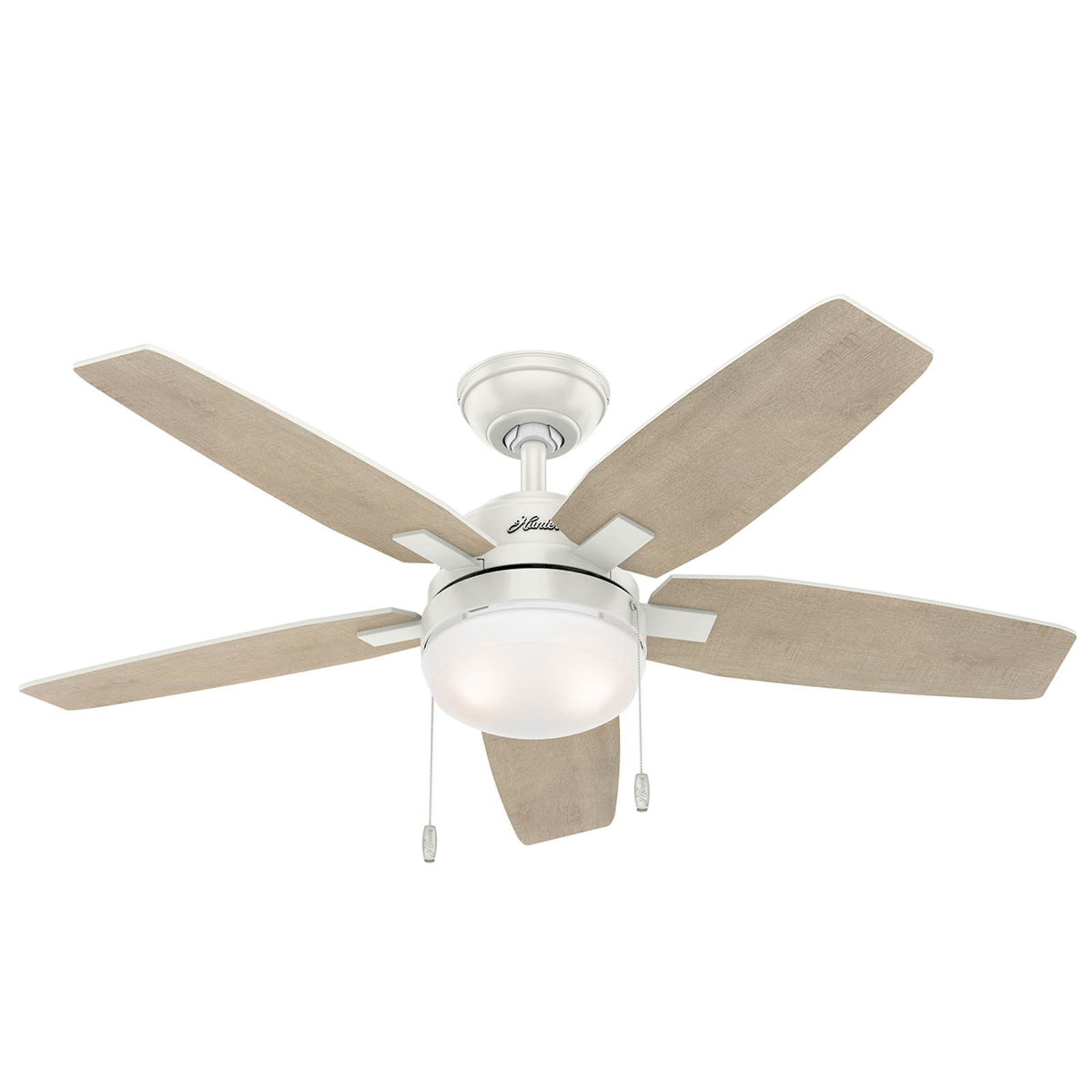 Hunter Arcot fan with light, white/grey