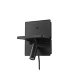 Auden LED-væglampe, sort, stik, ladestation - Lindby