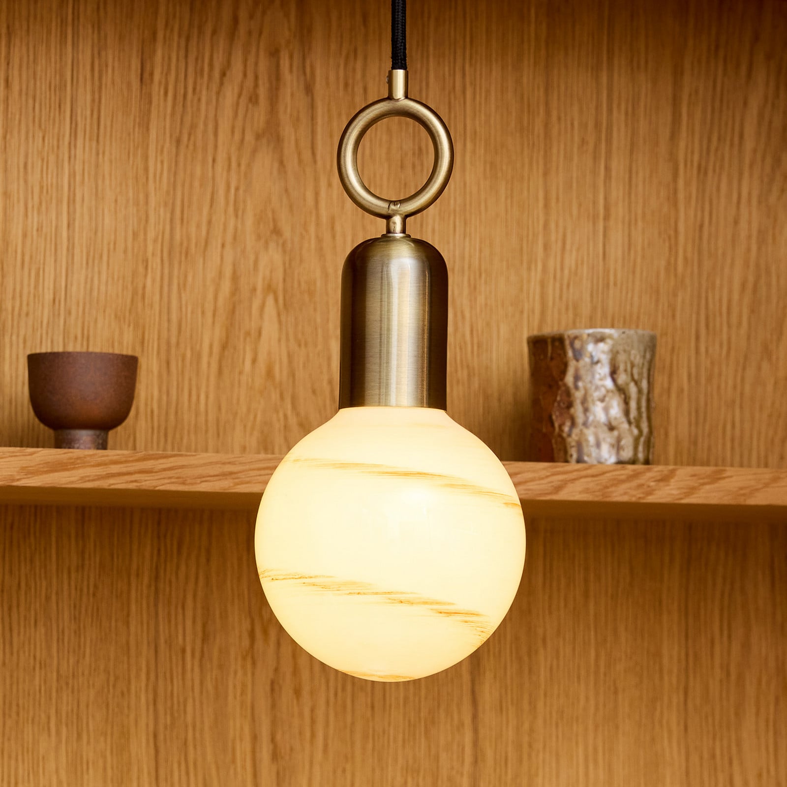 Stockholm hængelampe, antik messing, Ø 5 cm, E27 – Halo Design - Stue - Metal - Med én lyskilde