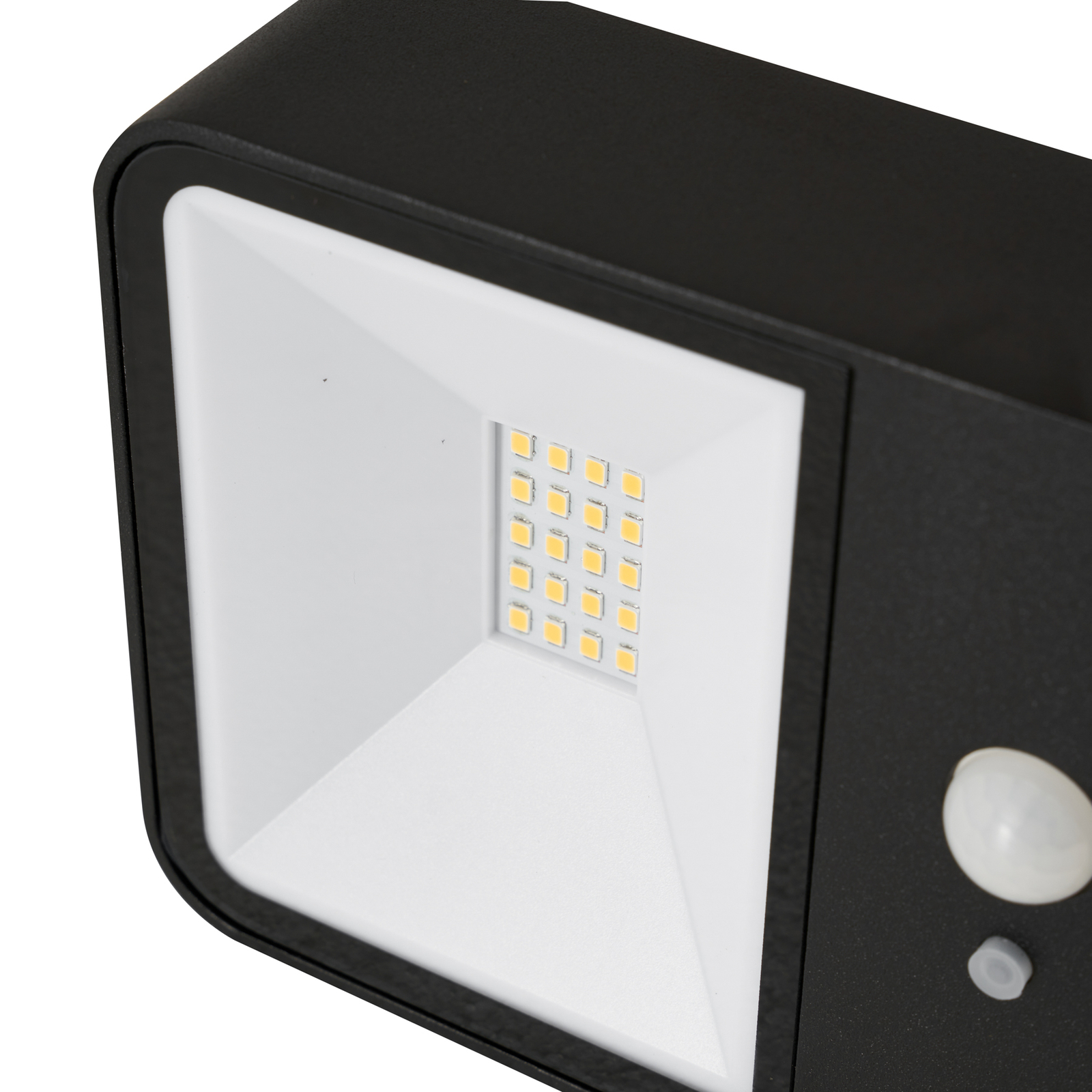 Lucande LED solcelledrevet utendørs vegglampe Dava, høyde 5 cm, sensor