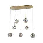 Suspension Herman, 7 lampes, doré, longueur 97 cm, verre