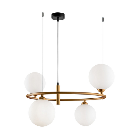 Maytoni Ring suspension à 4 lampes laiton/blanc