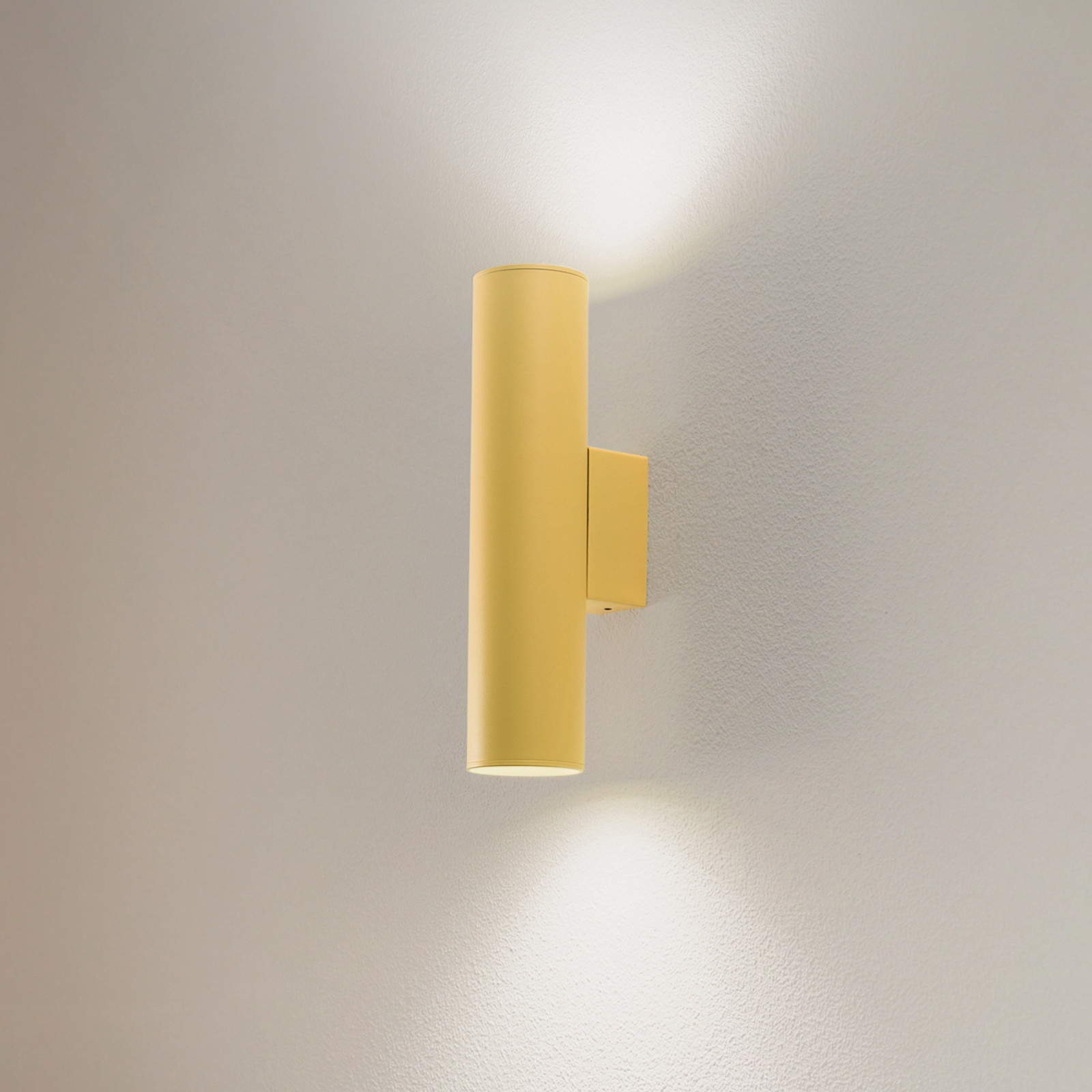 Argon Aplică de perete Cerro galben oțel Ø 6 cm sus/jos - Camera de zi / sufragerie - Modern - Metal