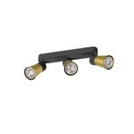 SLV Deckenlampe Puri 2.0 Cone schwarz/goldfarben 26 cm 3-fl.