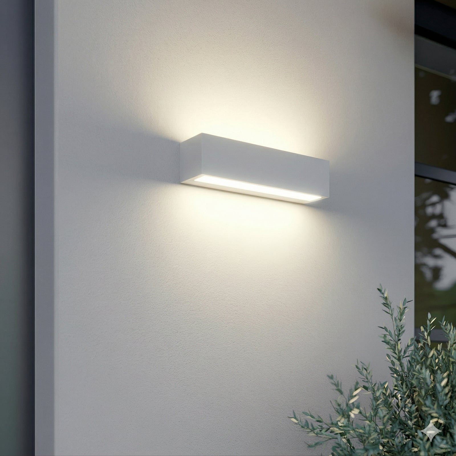 Εξωτερικός φωτιστικός τοίχου LED Lucande Lengo, 25 cm, λευκός, προς τα