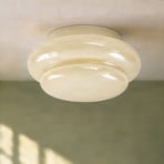 Lampa sufitowa Lucande Leilani, Ø 35 cm, żółta, E27, szkło