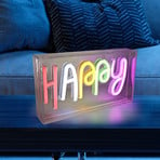 Lámpara de mesa LED Neon Happy, USB