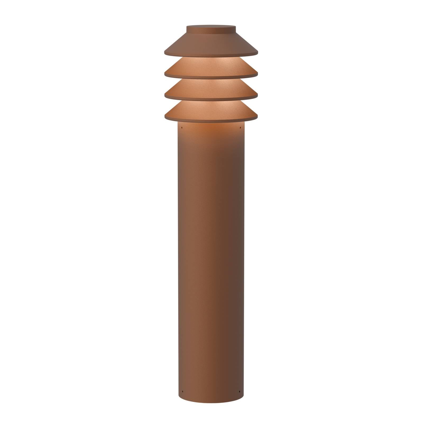 Louis Poulsen Bysted adapter corten 53cm 2.700K, alluminio, policarbonato, 14 W, altezza: 53.4 cm