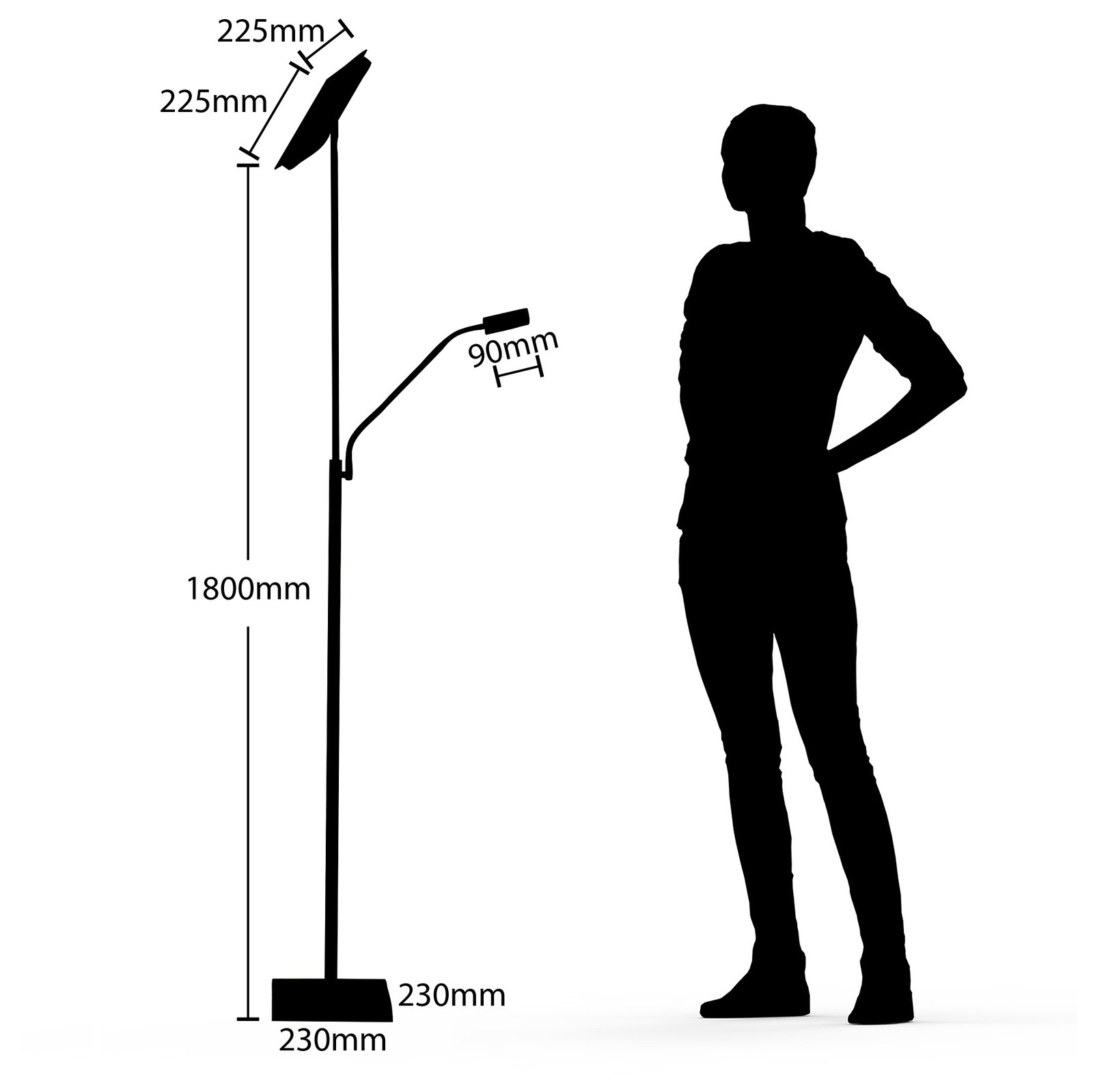 Sumani LED Floor Lamp Satin Nickel - Lindby