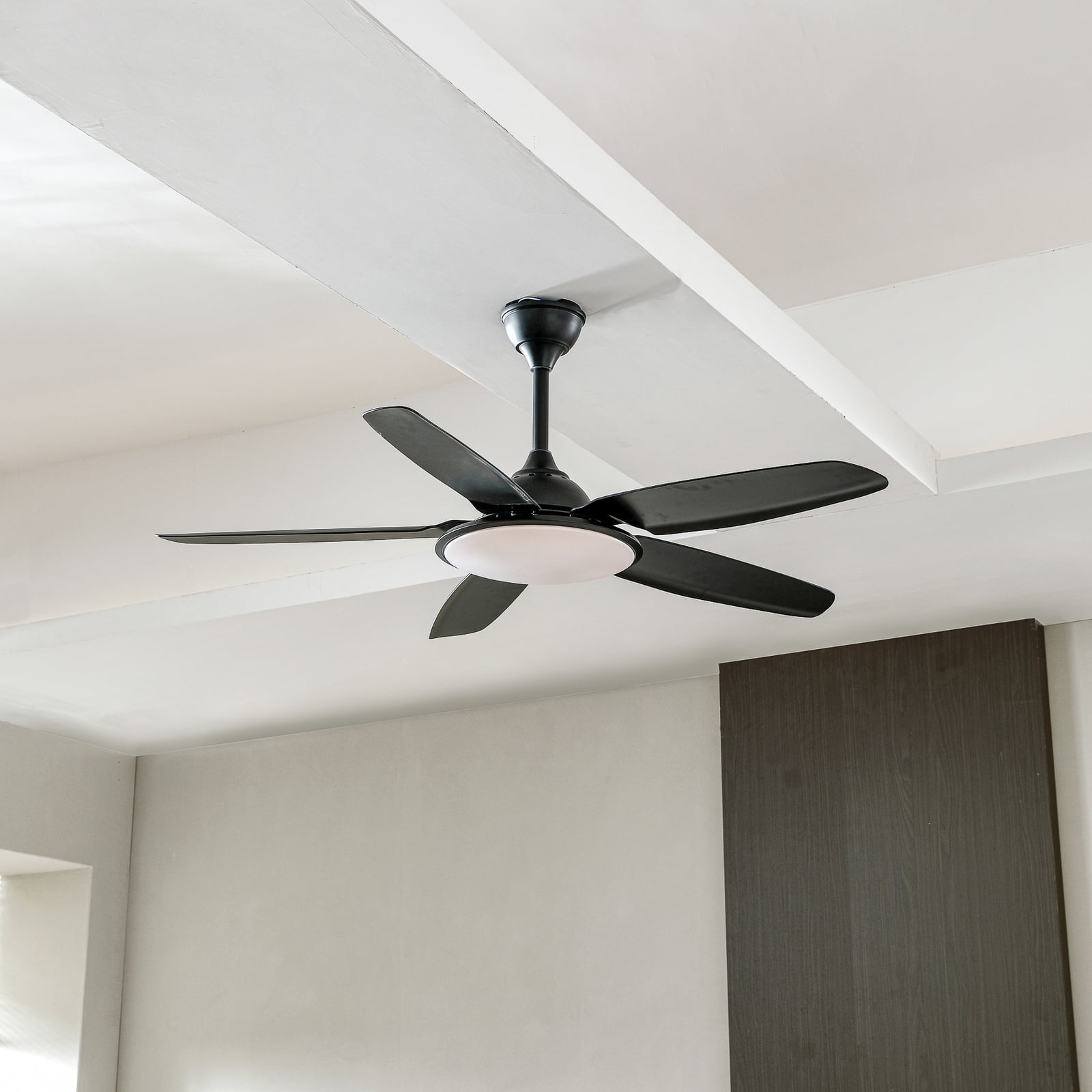 Ventilateur de plafond LED Divian, noir, courant continu, silencieux, CCT -