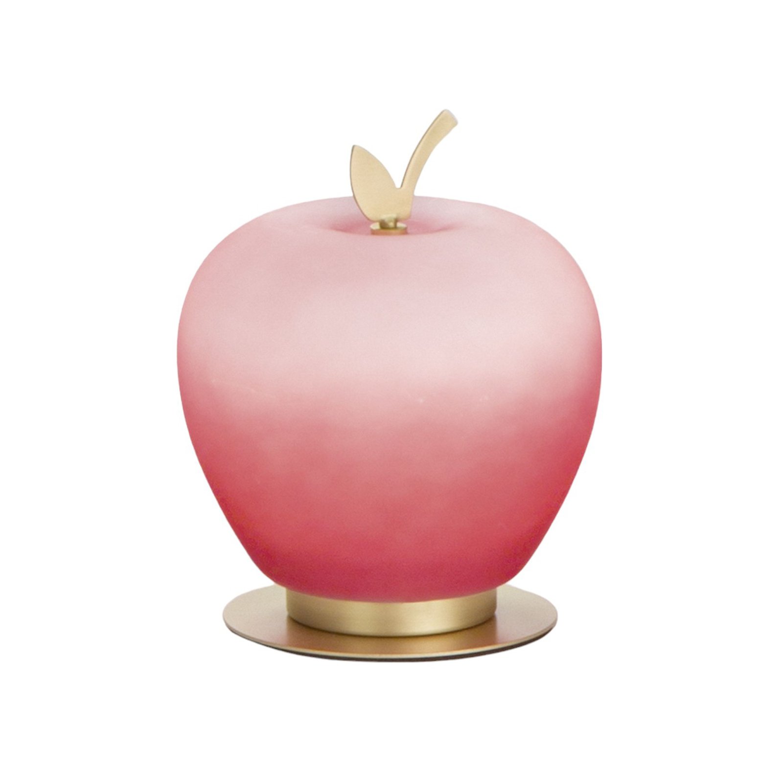 Lampada da tavolo LED Wendy, rosso/oro, a forma di mela, in vetro,