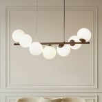 Lucande pendellampe Isandro, svart/opal, 7 lys