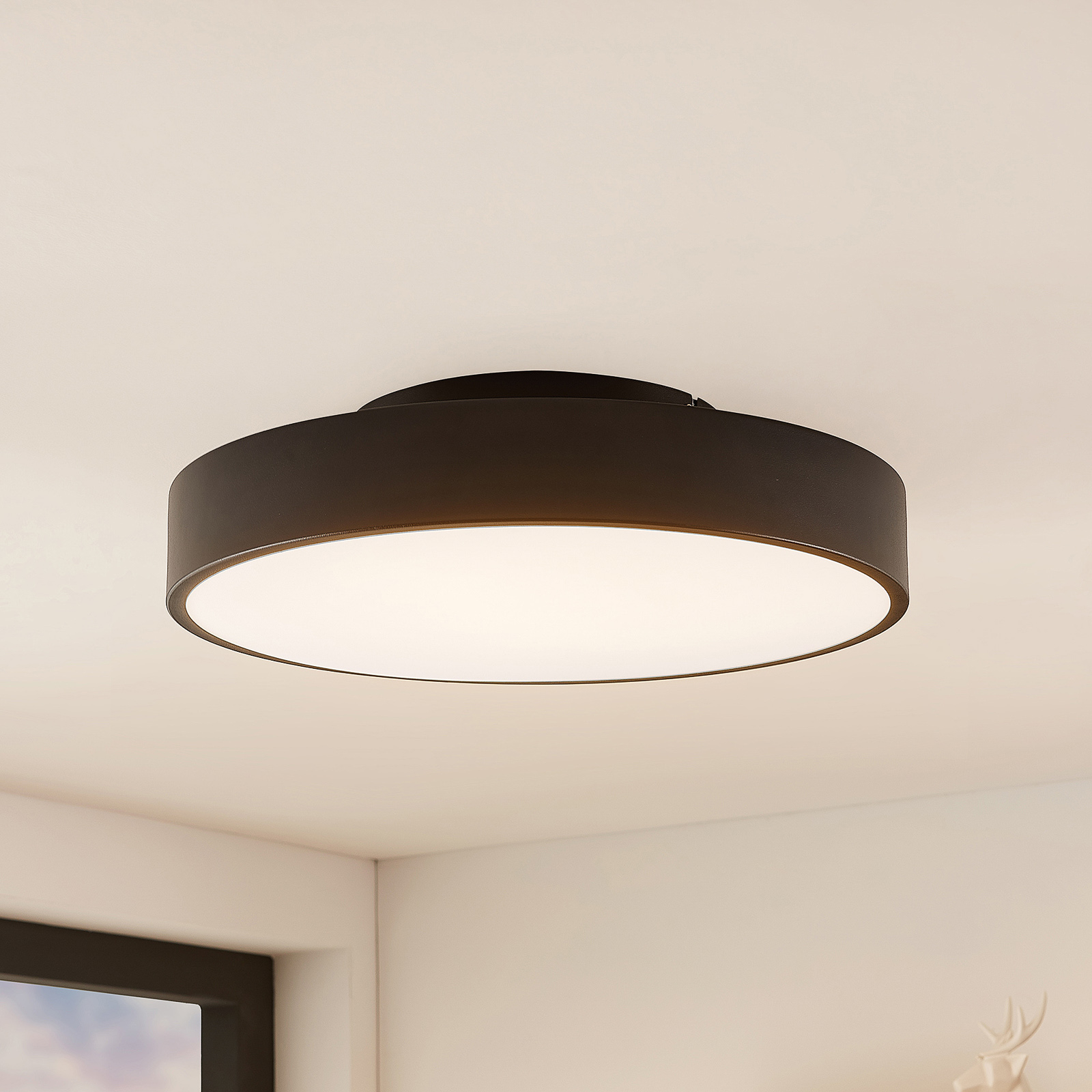 Lindby Milada LED ceiling light, black Lights.co.uk