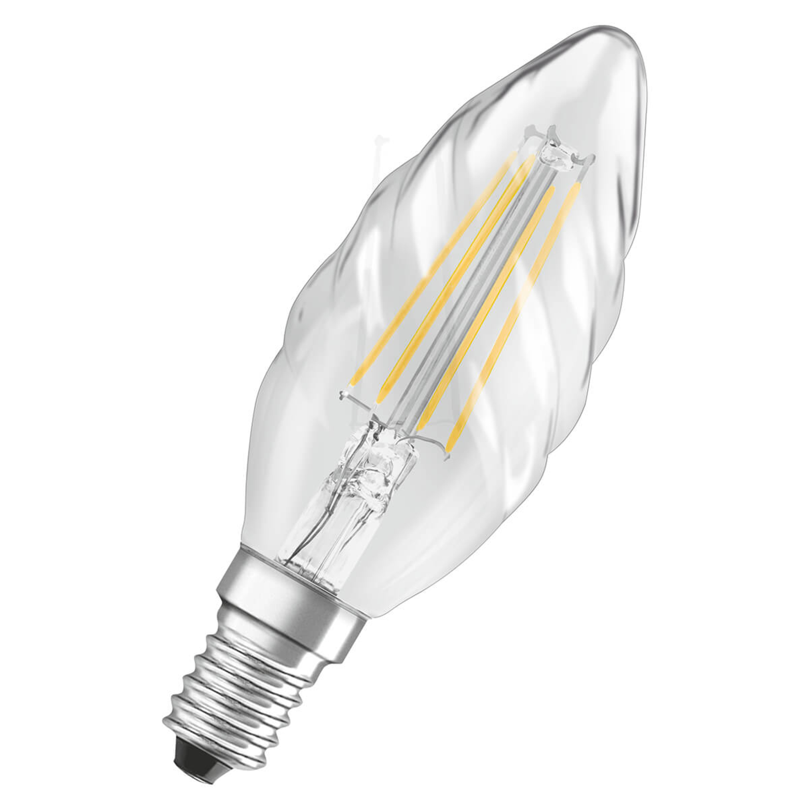 OSRAM candle LED bulb E14 4 W 827 clear, twisted Lights.ie