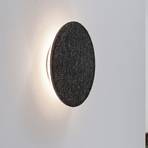 Paulmann LED φωτιστικό τοίχου Tulga, Ø 20 cm, ανθρακί, τσόχα