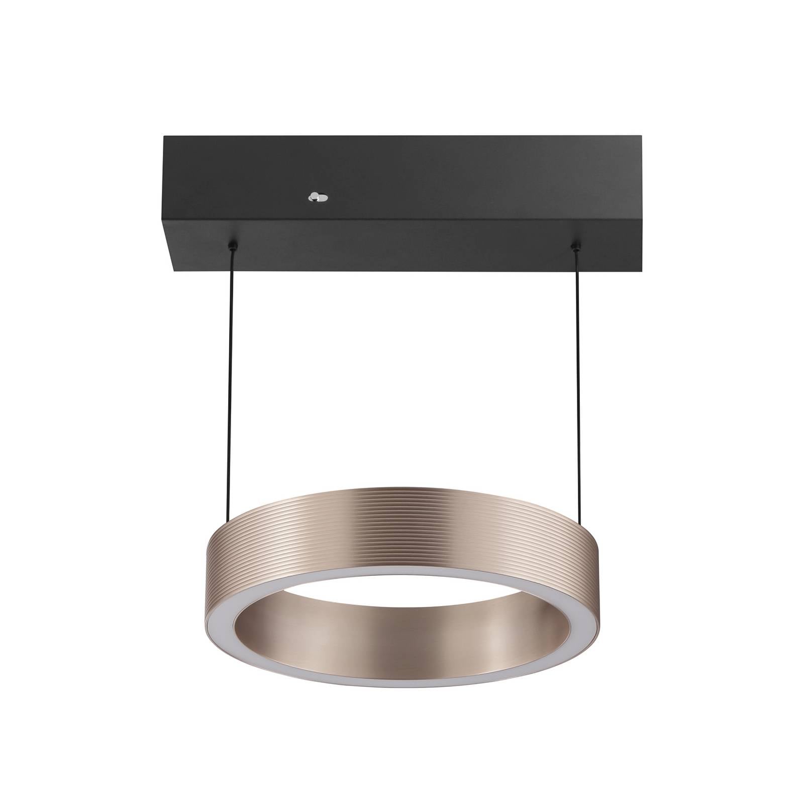 Lampa wisząca LED Axion, czarna/brązowa, długość 32 cm, CCT