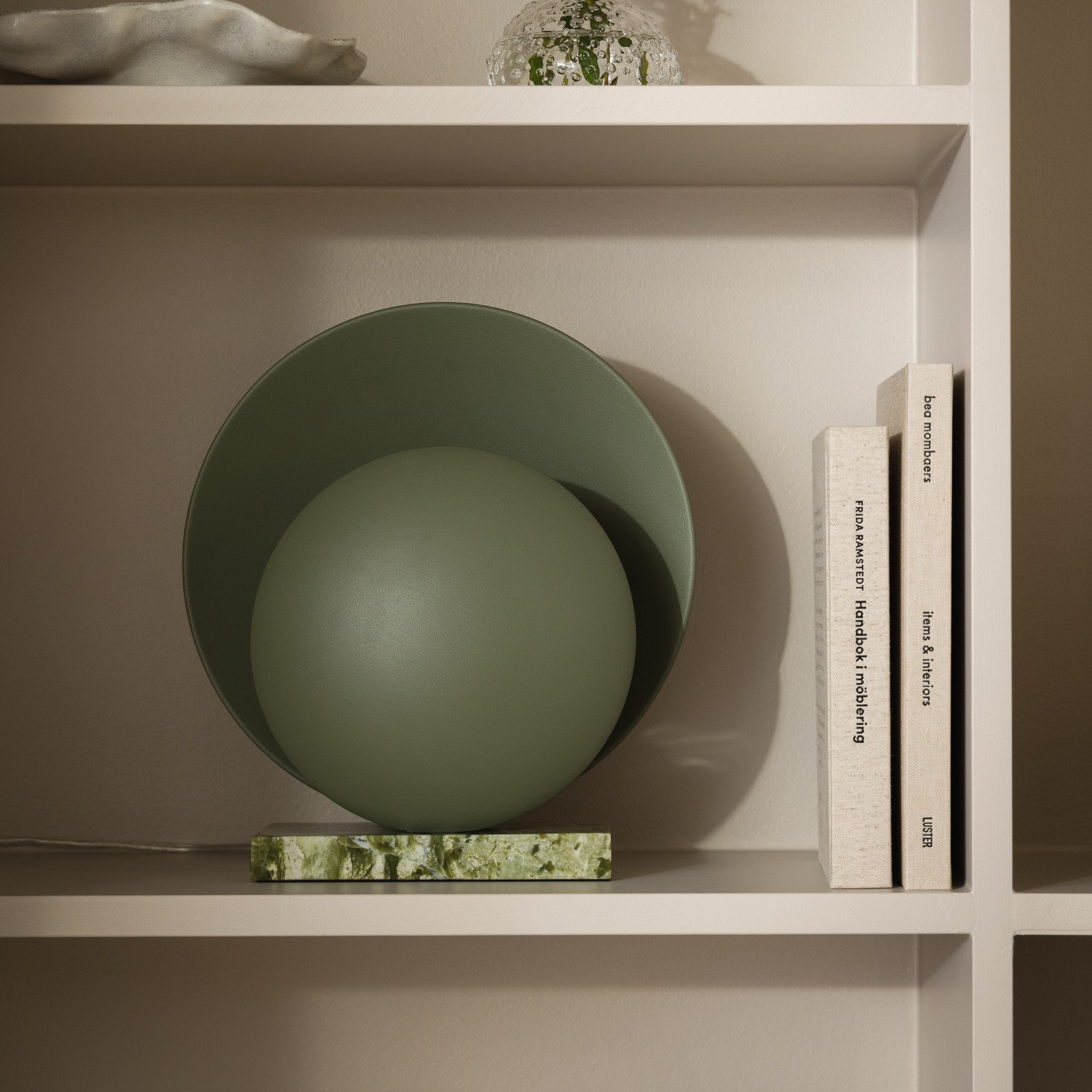 GLOBEN LIGHTING Lampă de masă Orbit verde marmură înălțime 32 cm - Camera de zi / sufragerie - Modern - verde mușchi - Piatră