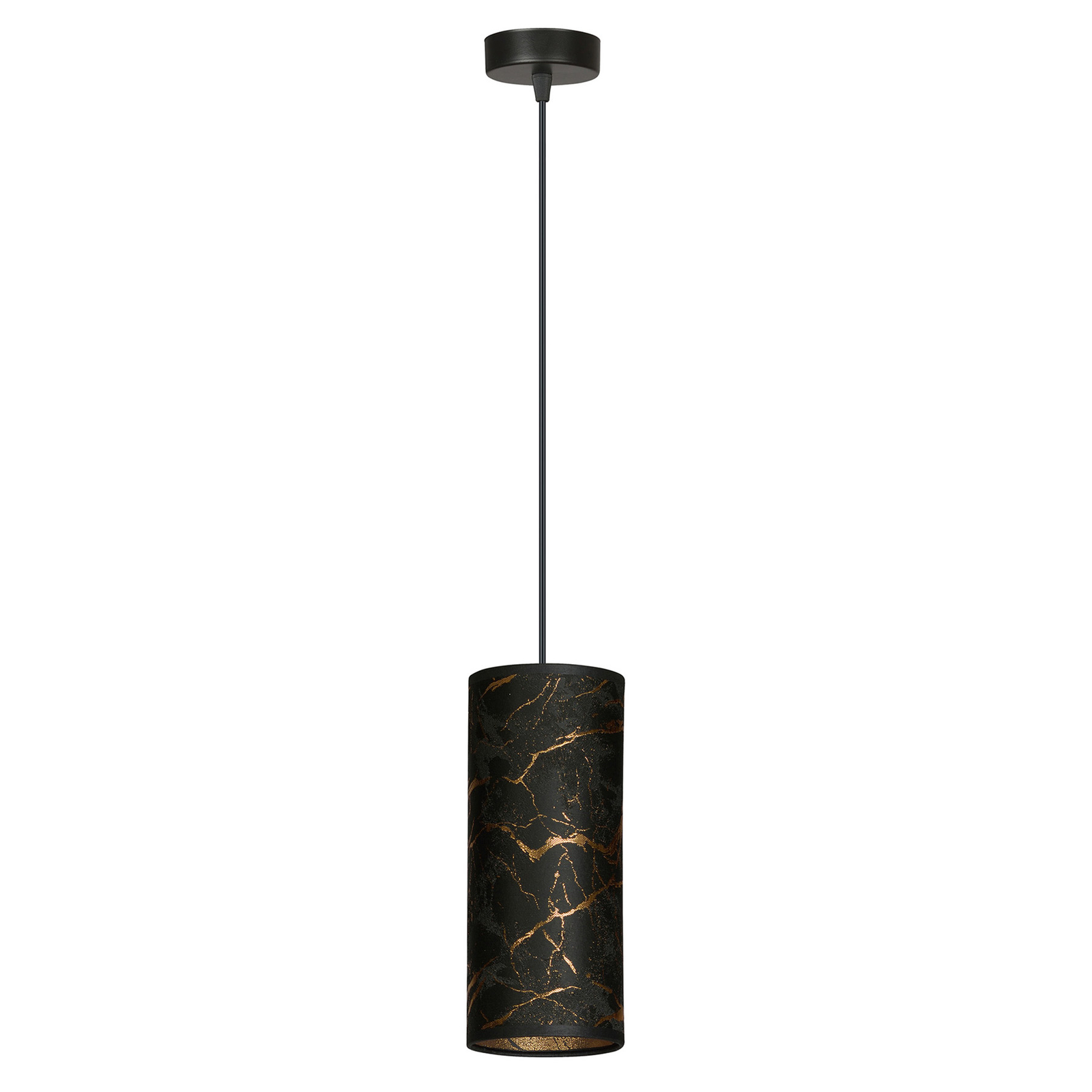 Lampa wisząca Joni, tkanina, 1-pkt. czarna