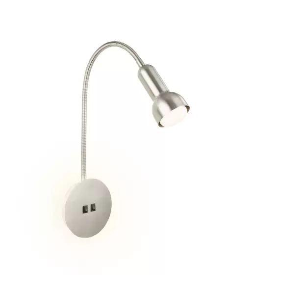 Lampenwelt LED-Wandlampe 2178012 Double-Switch, nickel matt