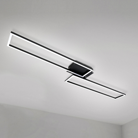 LED-taklampe Frame, fjernkontroll, svart