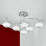 Lia ceiling light, 6-bulb, chrome