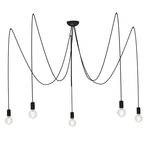 Spider hanglamp in zwart, 5-lamps uitvoering