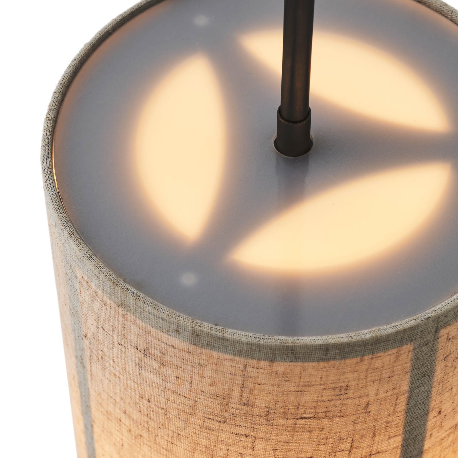 Lampa wisząca Audo Hashira wykonana z lnu, Ø18cm, Natur