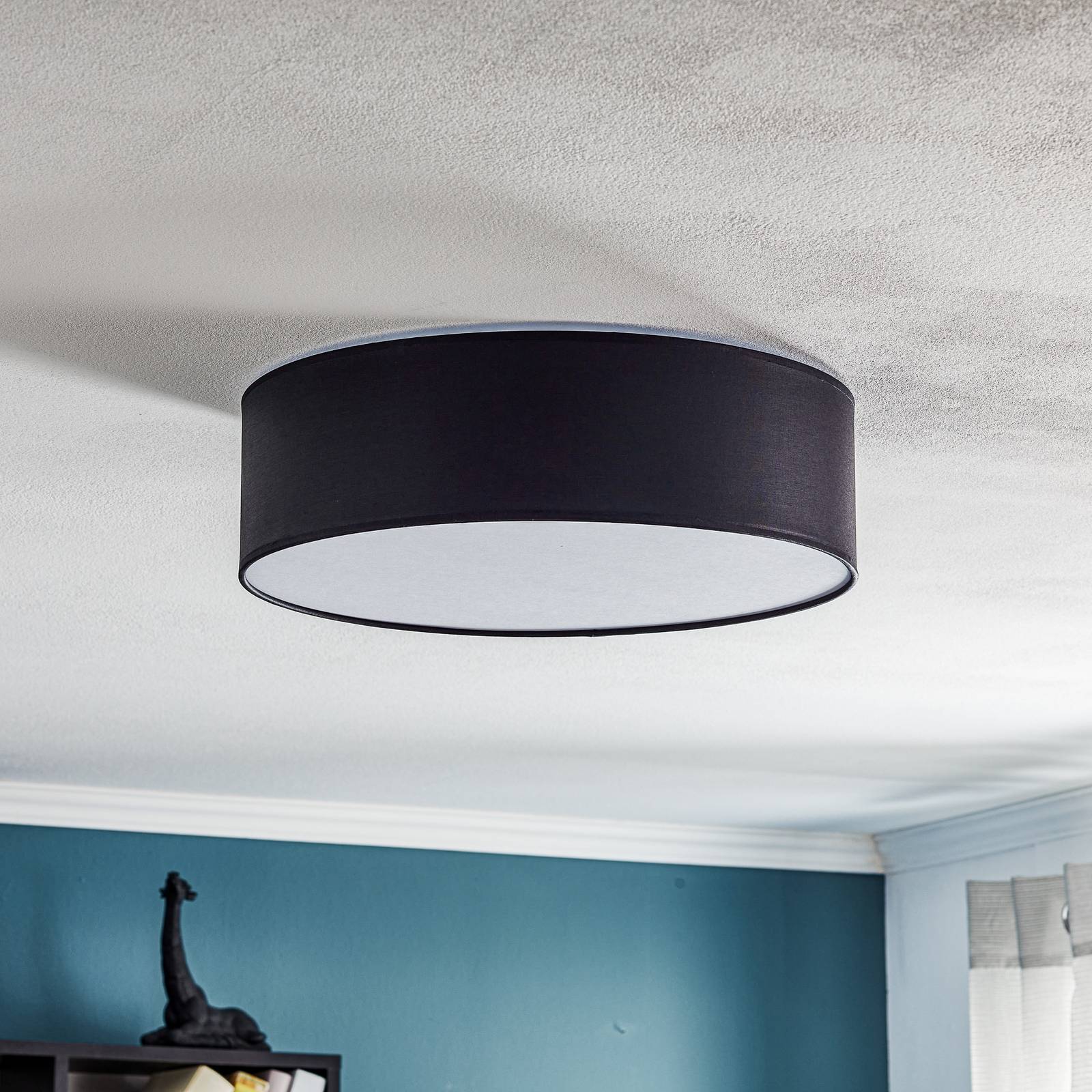 Lampa sufitowa Rondo, ciemnoszara Ø 45 cm
