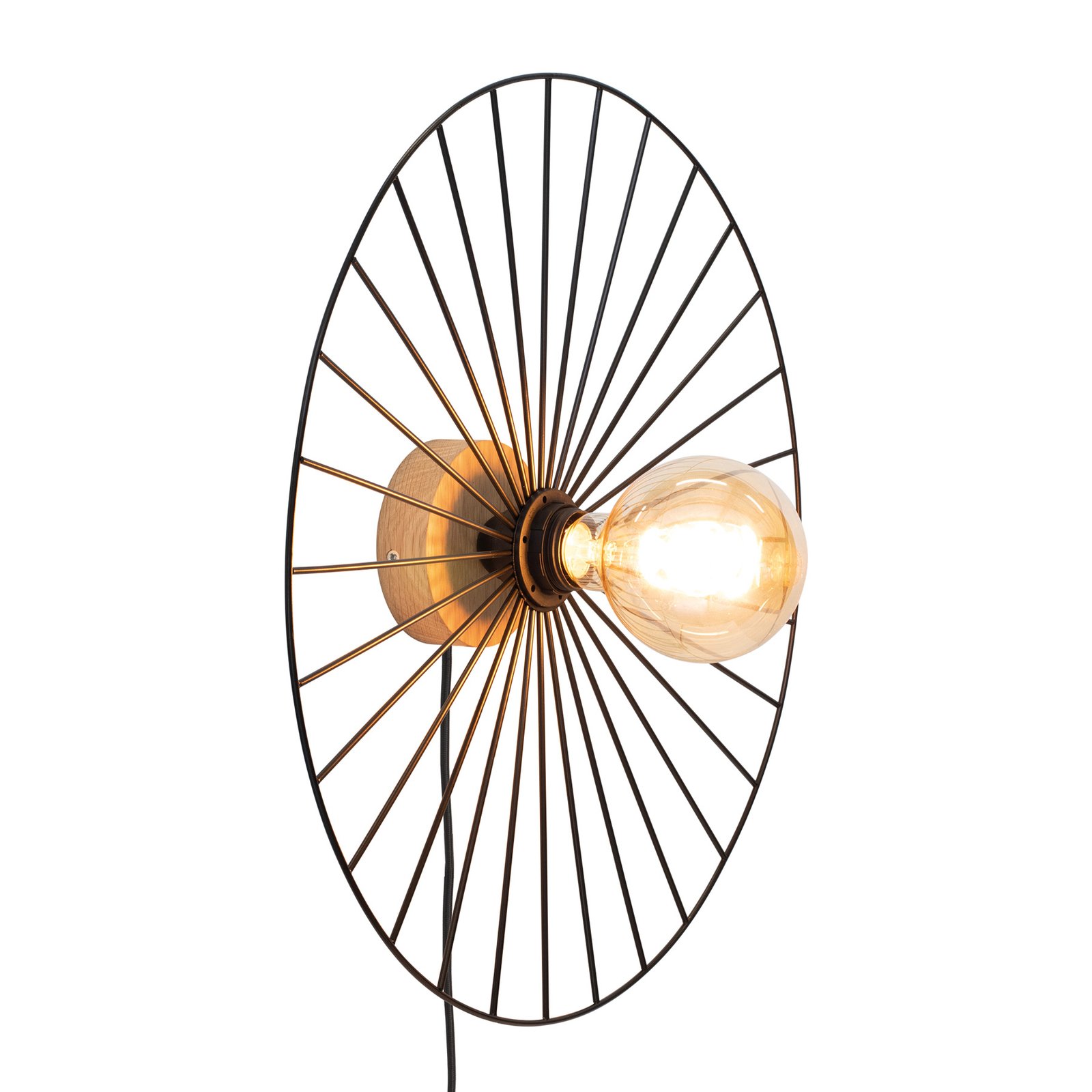 Envostar Yahel wall light, oak/black