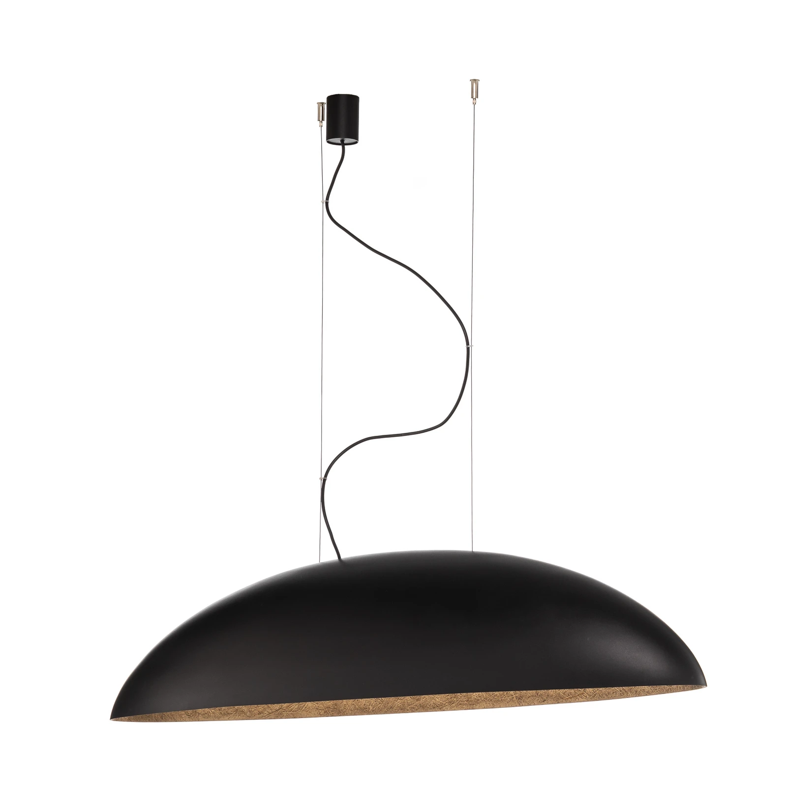 Lámpara colgante Canoe V, negro/dorado