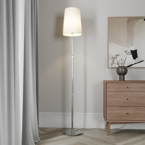 Lucande Pordis Stehlampe, 164 cm, chrom-weiß