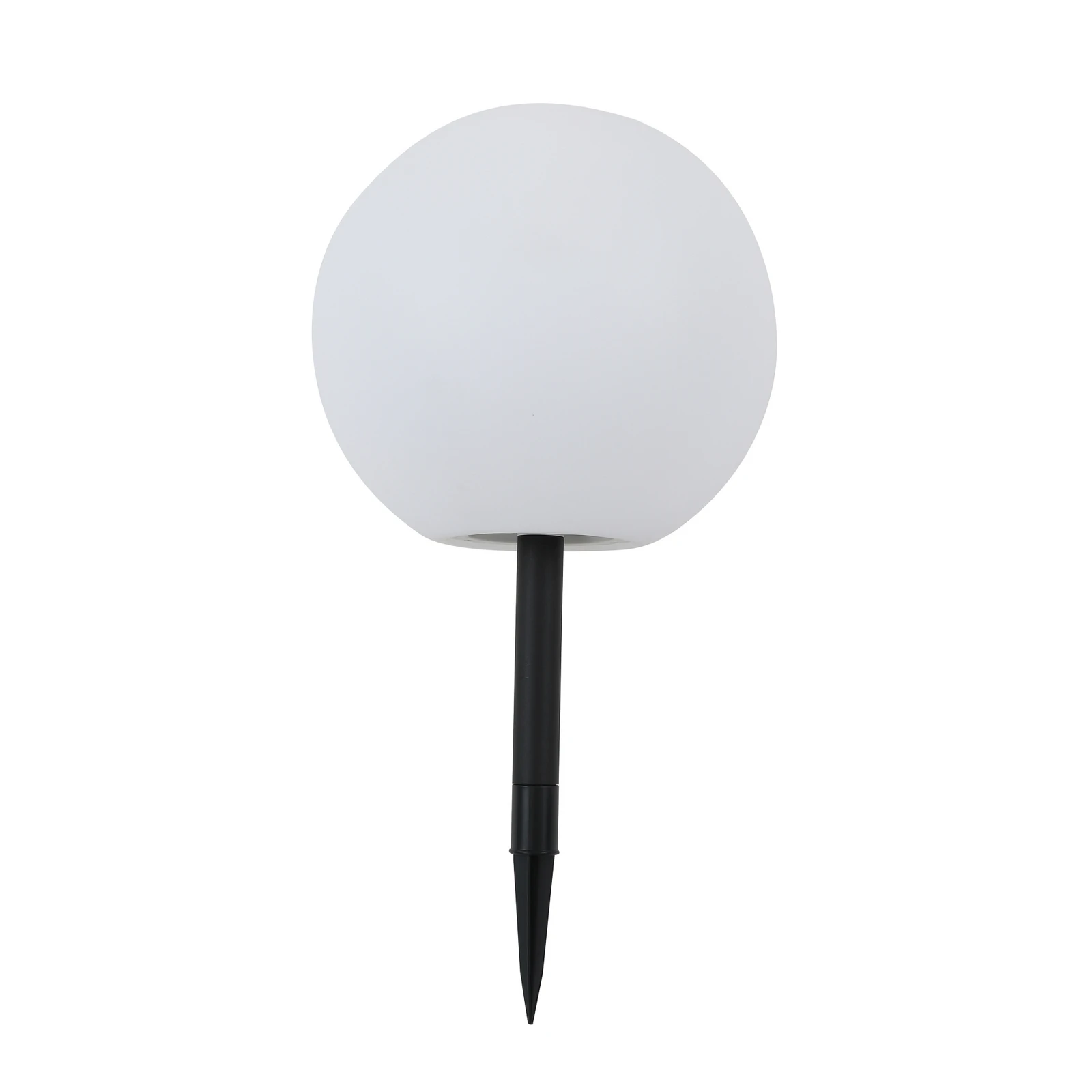 Lindby LED ηλιακός λαμπτήρας Lago, Ø 30 cm, σφαίρα, ακίδα εδάφους, λευκό