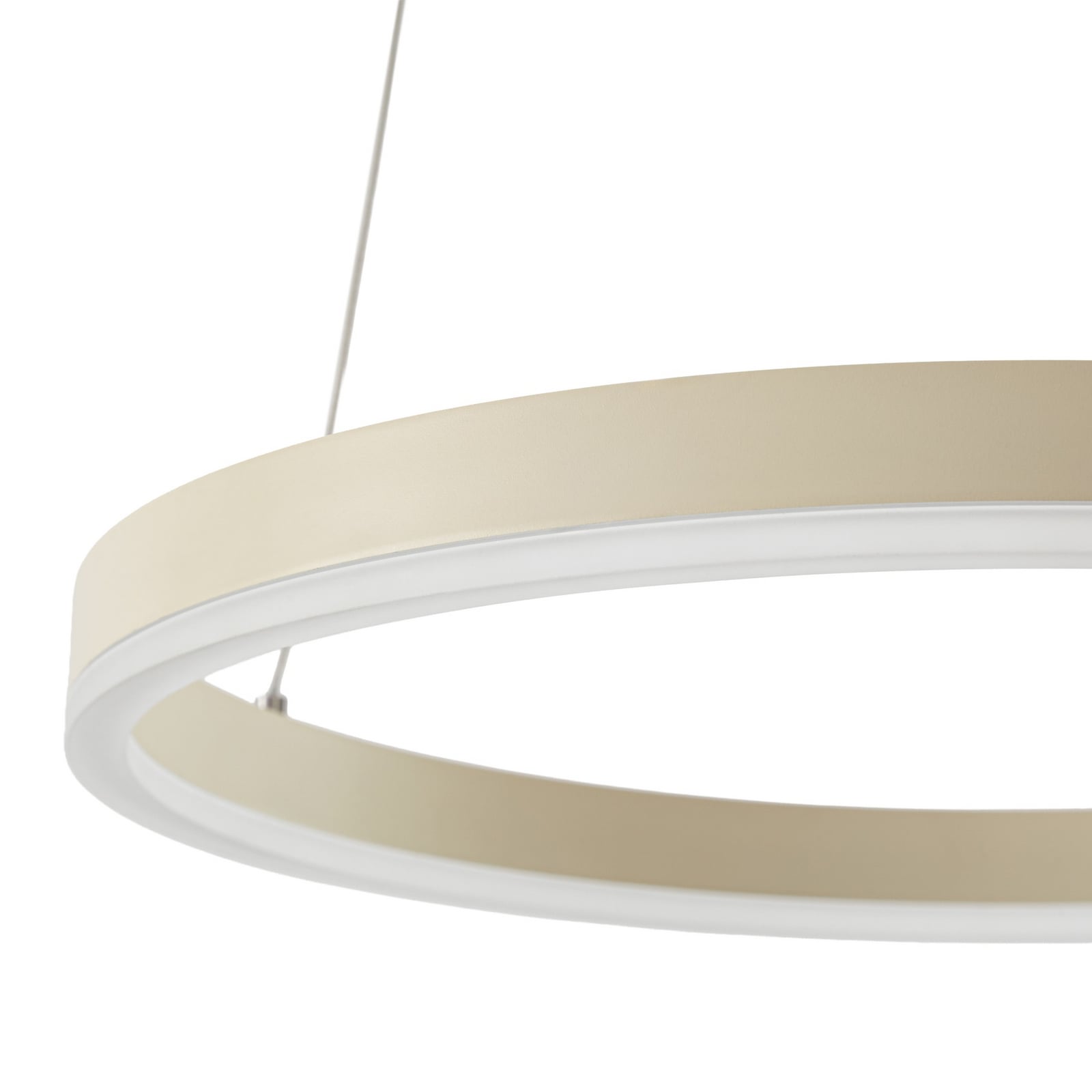 Arcchio Albiona LED lógó világítás, bézs, 1 gyűrű, Ø 40 cm Arcchio Albiona LED lógó világítás, bézs, 1 gyűrű, Ø 40 cm