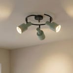 Lindby fatto da soffitto Ovelia, verde/nero, a 3 luci, E27