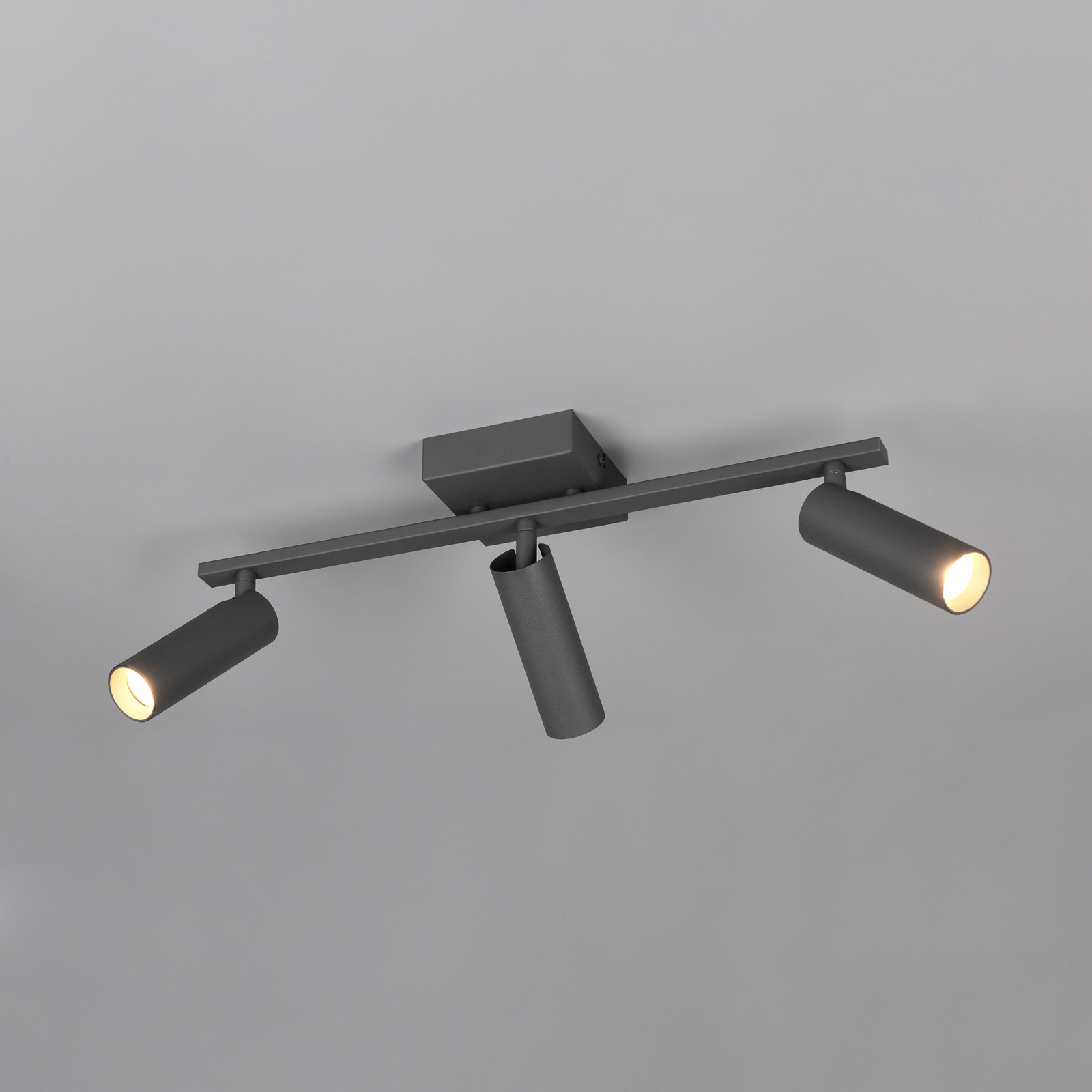 Trio Lighting Таванна лампа „Dara“, дължина 46 см, антрацит, метал, с 3 крила.