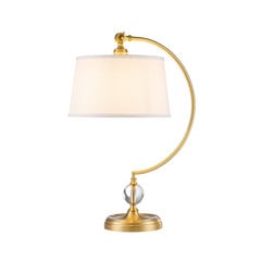 Stolová lampa Jenkins brúsená mosadz/krémová