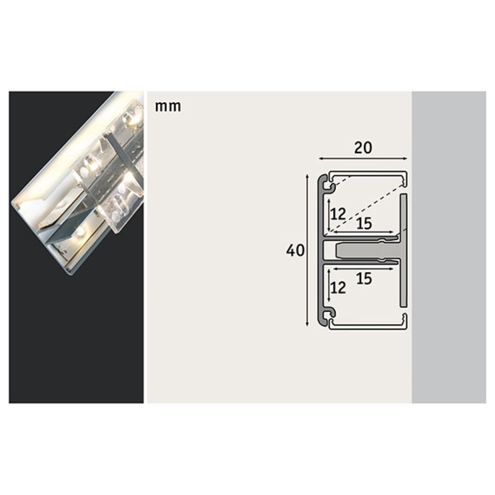 Paulmann Function Duo profilsett i aluminium