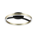 Paulmann LED-taklampa Melira, svart/guld, Ø 38 cm, metall
